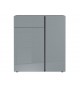 Commode de rangement gris graphite et verre gris
