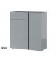 Commode de rangement gris graphite et verre gris