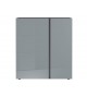 Commode de rangement gris graphite et verre gris