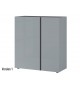 Commode de rangement gris graphite et verre gris