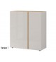 Commode décor chêne et verre blanc cachemire