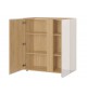 Commode décor chêne et verre blanc cachemire