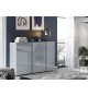 Buffet de séjour design gris graphite et verre gris