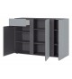 Buffet de séjour design gris graphite et verre gris