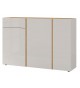 Buffet de séjour design chêne et verre blanc cachemire