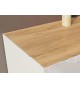 Buffet de séjour design chêne et verre blanc cachemire