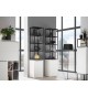 Meuble étagère blanc laqué / Métal & verre