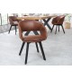 Chaise rétro vintage simili cuir marron