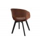 Chaise rétro vintage simili cuir marron