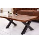 Table basse design bois massif et métal
