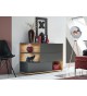 Buffet design gris anthracite et bois 120 cm