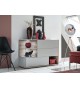 Buffet design gris clair et bois 120 cm