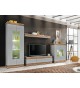 Meuble TV design à Led gris perle et bois