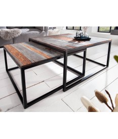 Table basse emboîtable en bois massif de Sesham