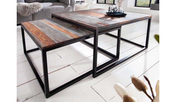 Table basse emboîtable en bois massif de Sesham