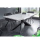Table design en céramique effet marbre blanc
