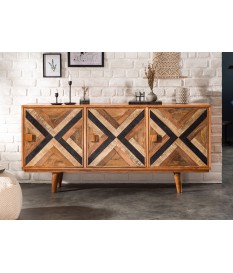 Buffet 3 portes déco original en bois de manguier