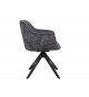 Chaise pivotante matelassée grise avec accoudoir