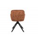 Chaise pivotante matelassée marron avec accoudoir