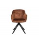 Chaise pivotante matelassée marron avec accoudoir