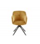 Chaise pivotante matelassée jaune-or avec accoudoir