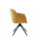 Chaise pivotante matelassée jaune-or avec accoudoir