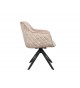 Chaise pivotante matelassée grège avec accoudoir