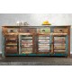 Buffet industriel 4 portes, 4 tiroirs - Bois recyclé