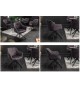 Chaise pivotante matelassée grise avec accoudoir