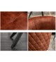 Chaise pivotante matelassée marron avec accoudoir