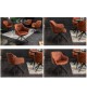 Chaise pivotante matelassée marron avec accoudoir