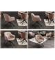 Chaise pivotante matelassée grège avec accoudoir