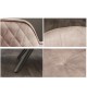 Chaise pivotante matelassée grège avec accoudoir