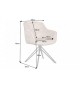 Chaise pivotante matelassée grège avec accoudoir