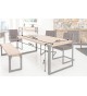 Table acier et bois industriel 200 cm