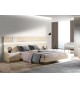 Lit adulte 160x200 avec chevets et tête de lit à Led design