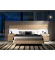 Lit design en bois 160x200 avec chevets & tête de lit à Led