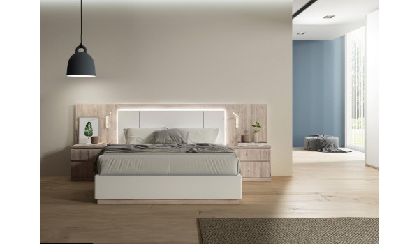 Lit adulte avec coffre rangement 160x200 cm