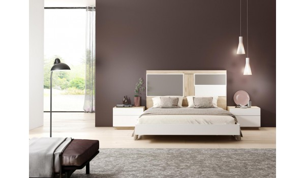 Lit adulte design 160 x 200 cm avec éclairage Led