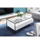 Table basse blanche et verre