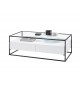 Table basse blanche et verre