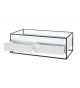 Table basse blanche et verre