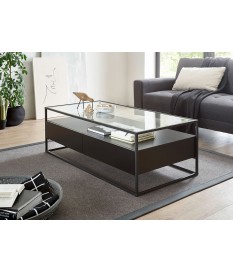 Table basse noir et verre