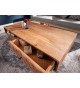 Table basse acacia clair rectangulaire / Effet marqueterie 3D