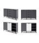 Buffet design laqué blanc et gris façades retournable
