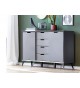 Buffet design laqué blanc et gris façades retournable