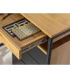 Bureau d'angle bois et métal 2 tiroirs pas cher