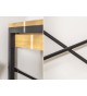 Bureau d'angle bois et métal 2 tiroirs pas cher