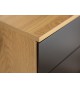 Bureau d'angle bois et métal 2 tiroirs pas cher