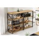 Bibliothèque étagère bois et métal look industrielle